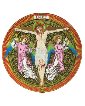 Gestickte Applique Christus-Kreuzigung