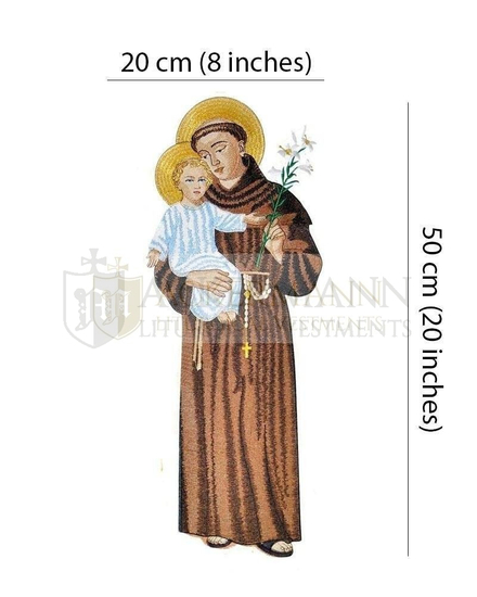 Gestickte Applikation Der heilige Antonius von Padua