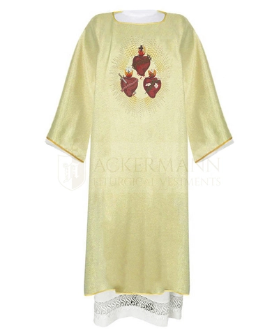 Gotische Dalmatik 3 Heilige Herzen Jesus, Maria und Josef