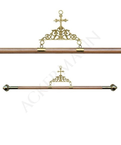 Wood Hanger with brass finish for Banners (F)