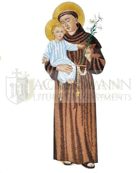 Gestickte Applikation Der heilige Antonius von Padua 