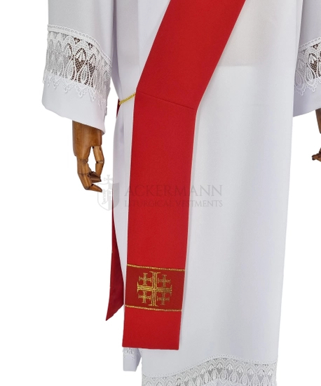 Gotische Dalmatik mit Diakonenstola Jerusalemkreuze #009