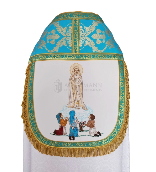 Römische Pluviale Unsere Liebe Frau von Fatima mit Seherkindern