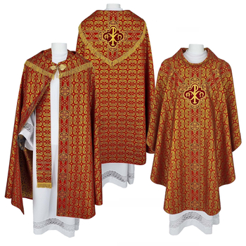 Satz Roter Rauchmantel mit Kasel für Karfreitag oder Palmsonntag