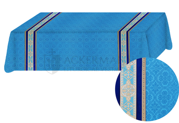 Altardecke aus Damaststoff mit traditionellen liturgischen Orphreys