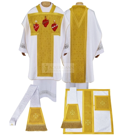 Kasel St. Philip Neri Das Herz von Jesus, Maria und Josef