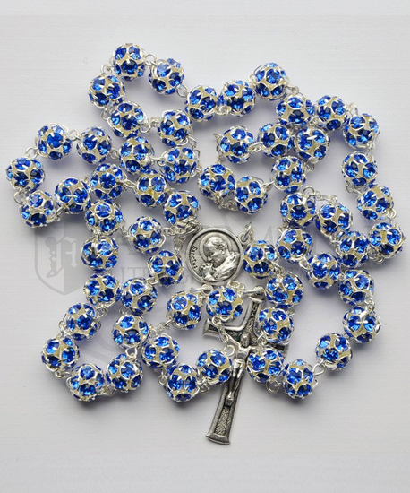 Swarovski Kristall Rosenkranz Saphir