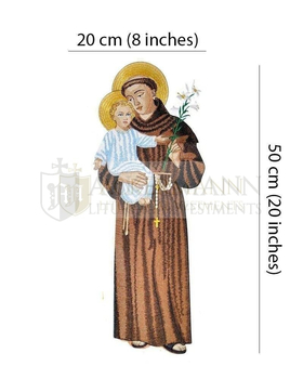 Gestickte Applikation Der heilige Antonius von Padua 