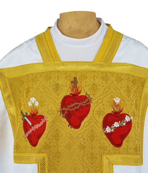 Kasel St. Philip Neri Das Herz von Jesus, Maria und Josef