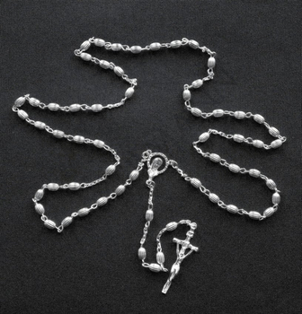 Silber Rosenkranz 925 gerillte Samen