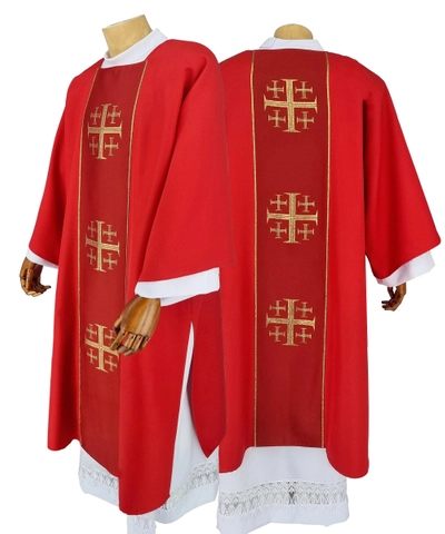 Gotische Dalmatik mit Diakonenstola Jerusalemkreuze #009