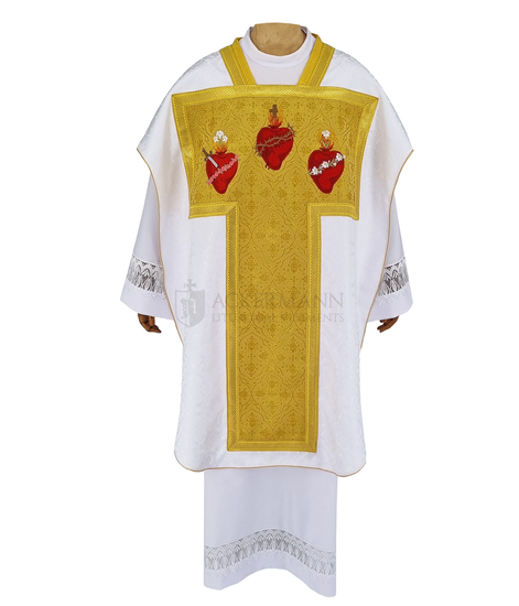 Kasel St. Philip Neri Das Herz von Jesus, Maria und Josef