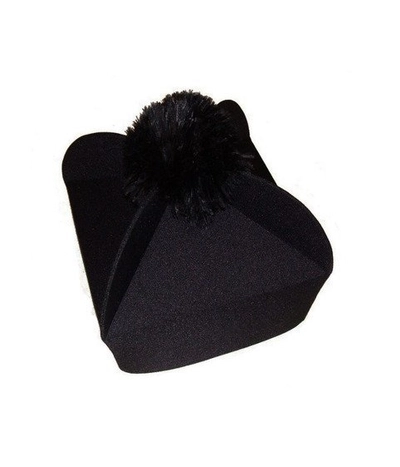 Schwarzes Birett mit 4 Hörnern