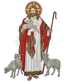 Gestickte Applique Guter Hirte