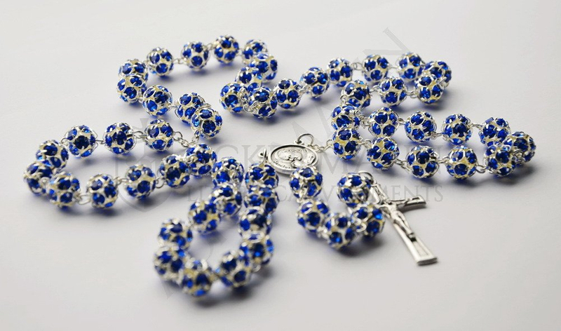 Swarovski Kristall Rosenkranz Saphir