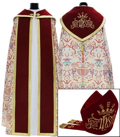 Gotische Rauchmantel mit Stola und mitra