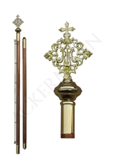 Flag pole with brass church ornament Marian v3