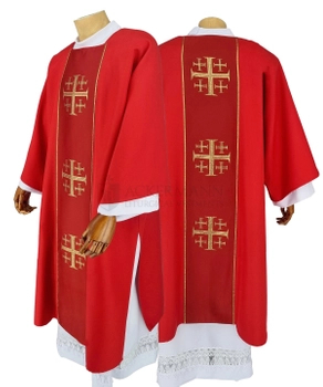 Gotische Dalmatik mit Diakonenstola Jerusalemkreuze #009