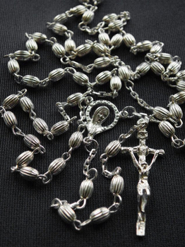 Silber Rosenkranz 925 gerillte Samen