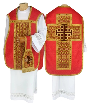 Römische Kasel mit Jerusalemkreuz