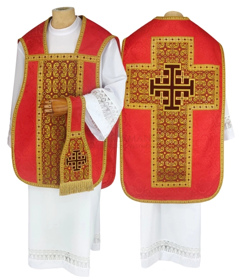 Römische Kasel mit Jerusalemkreuz