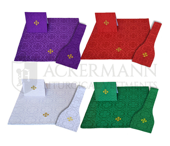 Garnitur von Bursae, Manipeln, Kelchvela