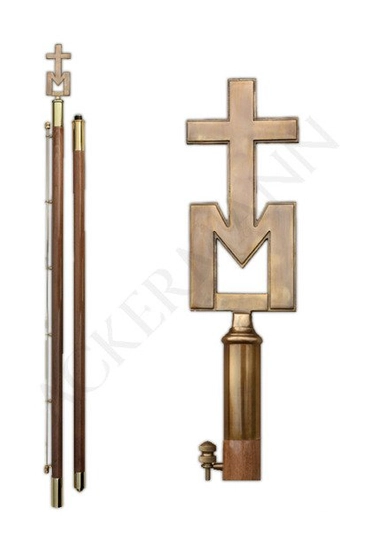 Fahnenstange mit Messingkirchenverzierung
