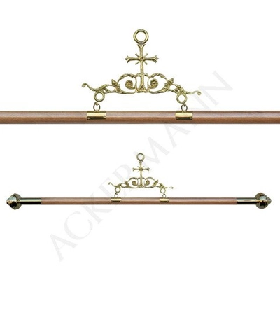 Wood Hanger with brass finish for Banners (D)