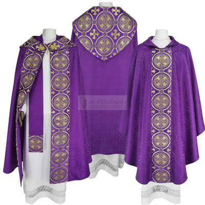 Set aus Kasel mit Rauchmantel für die Fastenzeit