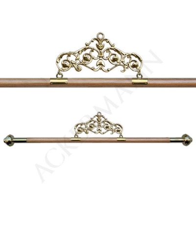 Holzbügel mit Messingbeschichtung für Banner