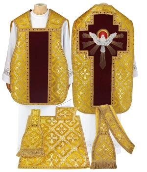 Römische Kasel mit gesticktem Heiligen Geist für Pfingsten #326