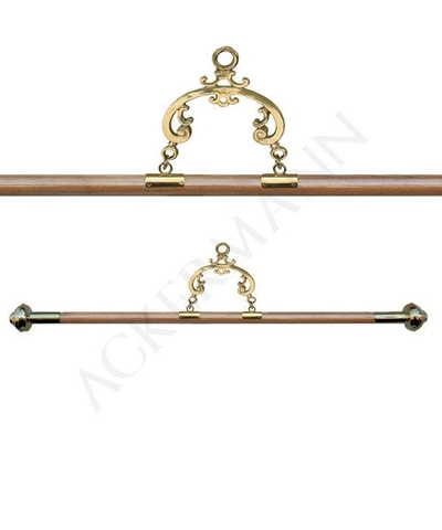 Wood Hanger with brass finish for Banners (E)