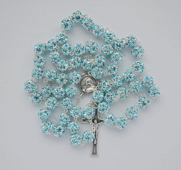 Swarovski Kristall Rosenkranz Aqua