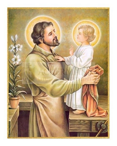 Bild auf dem Stoff "St. Jozef"