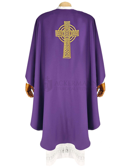 Gotische Kasel Keltischem Kreuz, Keltenkreuz mit passender Stola - Messgewänder 393