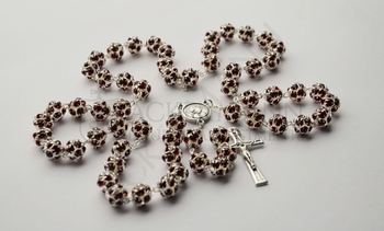 Swarovski Crystal Rosary burgundy