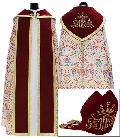 Gotische Rauchmantel mit Stola und mitra