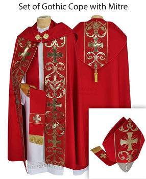 Set von Gotische Rauchmantel und Mitra #027