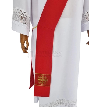 Gotische Dalmatik mit Diakonenstola Jerusalemkreuze #009