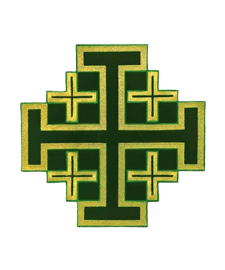 Gestickte Applikation Jerusalemer Kreuz