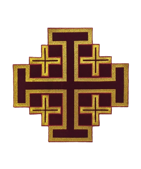 Gestickte Applikation Jerusalemer Kreuz