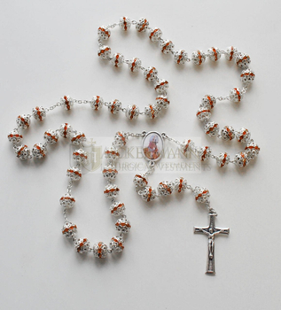 Rosenkranz mit Zirkonia mit Johannes Paul II. - grün