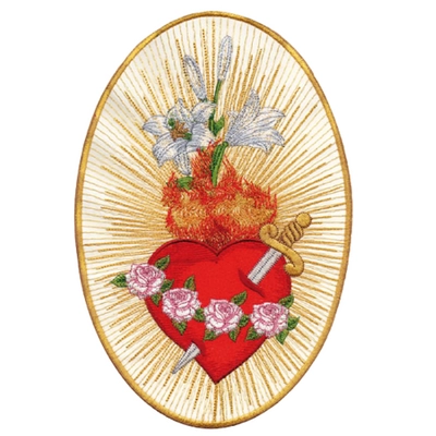 Embroidered Applique "Heart of Mary" 