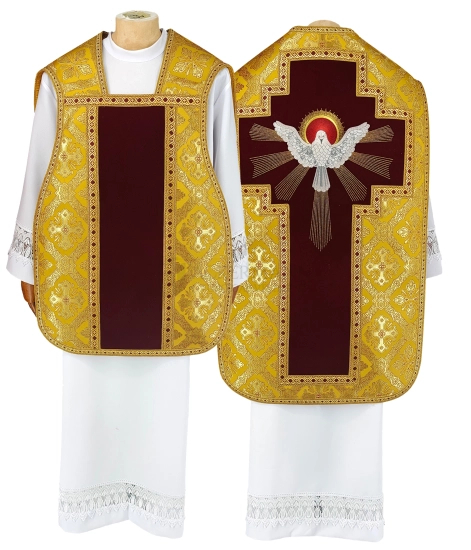 Römische Kasel mit gesticktem Heiligen Geist für Pfingsten #326