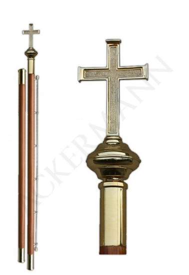 Fahnenstange mit Messingkirchenverzierung